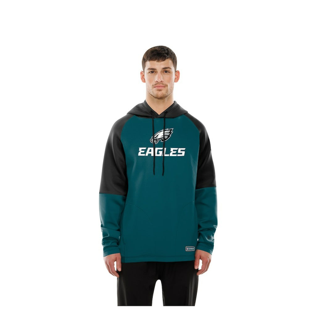 Philadelphia Eagles New Era Combine Authentic Color Block Raglan Pullover Hoodie