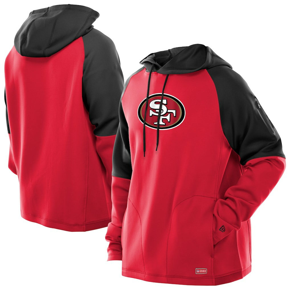 San Francisco 49ers New Era Combine Authentic Color Block Raglan Pullover Hoodie