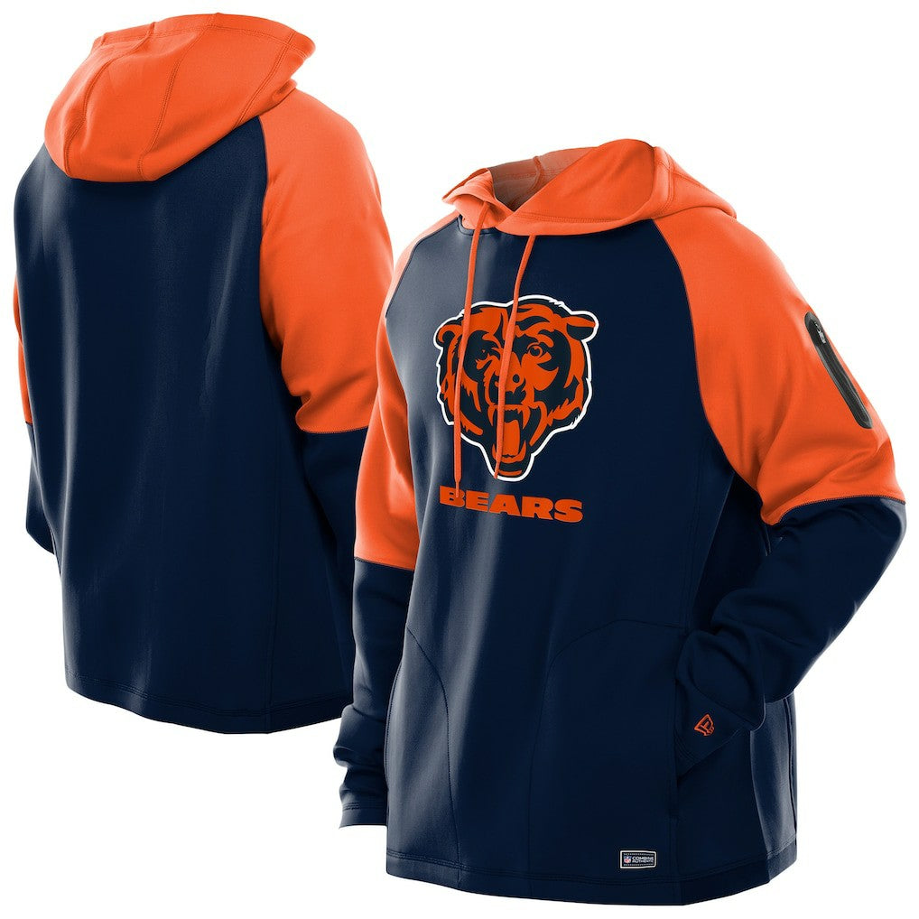 Chicago Bears New Era Combine Authentic Color Block Raglan Pullover Hoodie