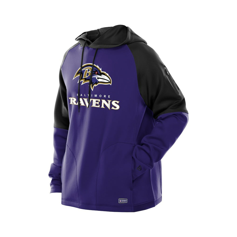 Baltimore Ravens New Era Combine Authentic Color Block Raglan Pullover Hoodie