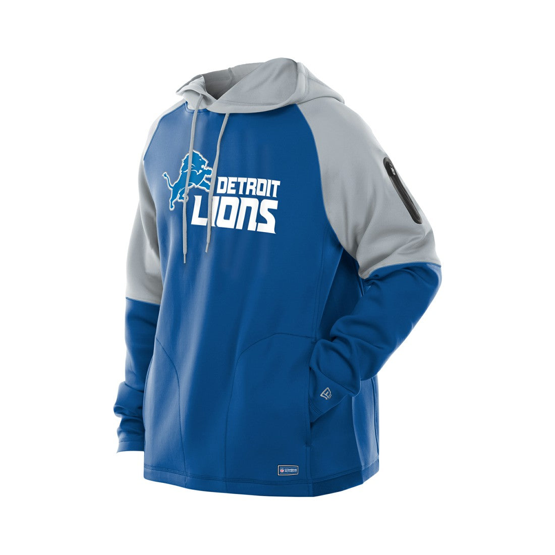 Detroit Lions New Era Combine Authentic Color Block Raglan Pullover Hoodie