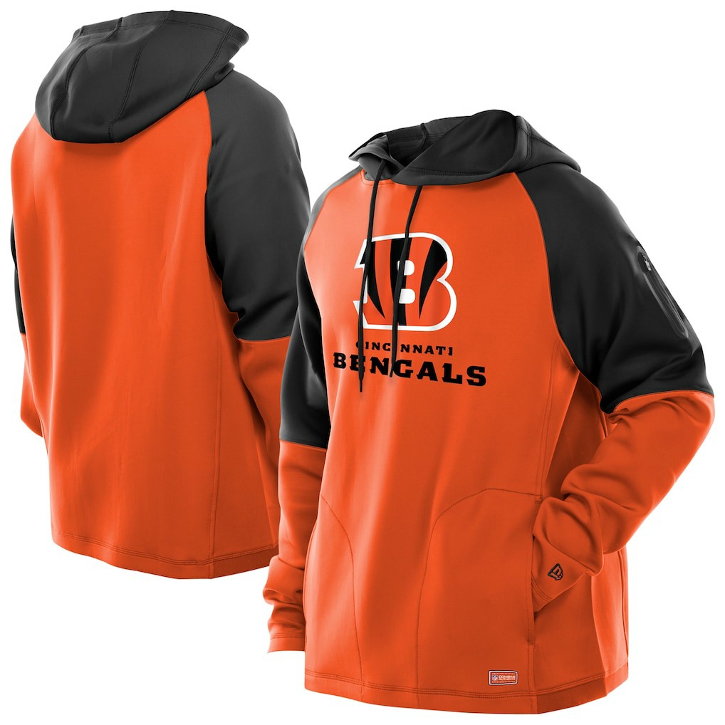 Cincinnati Bengals New Era Combine Authentic Color Block Raglan Pullover Hoodie