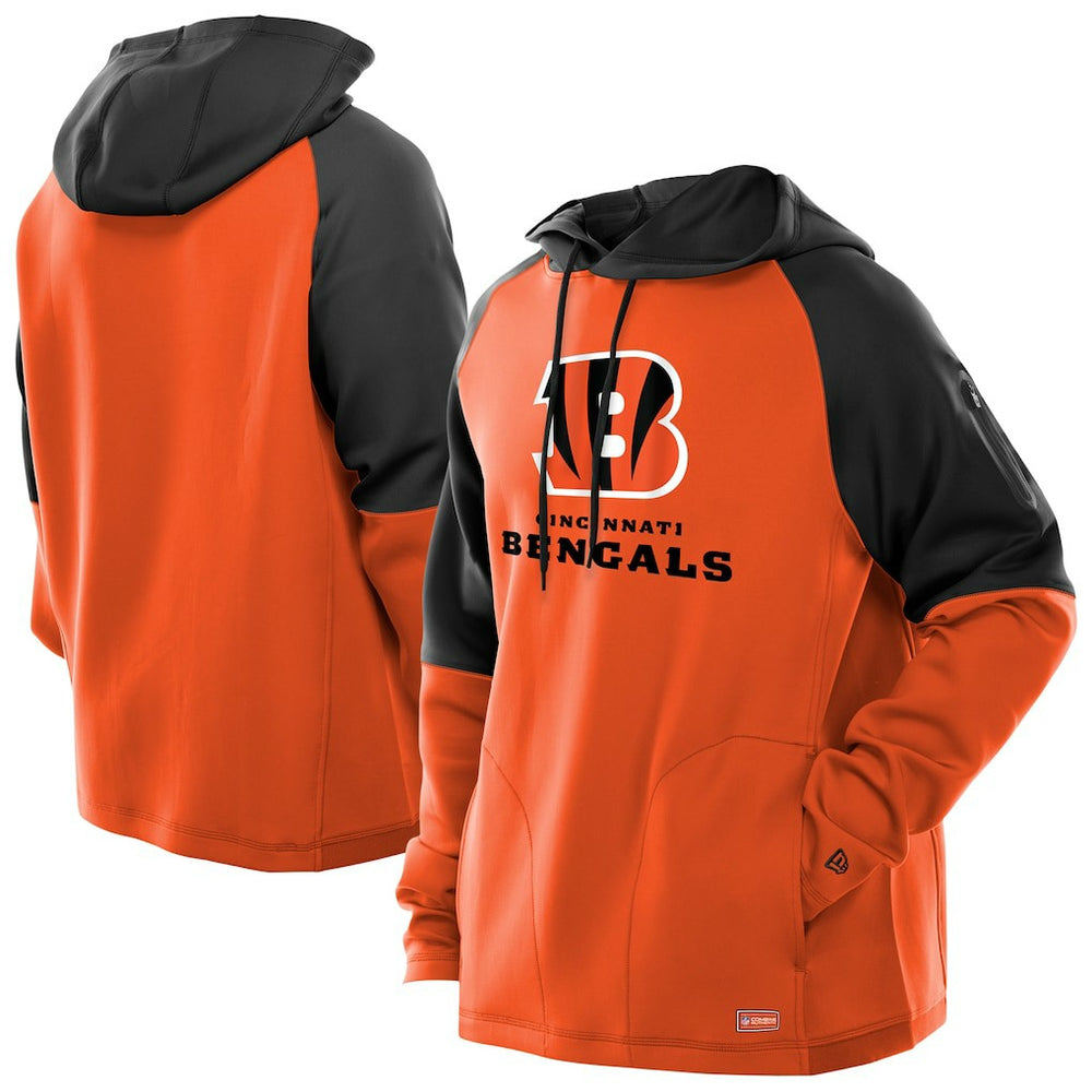 Cincinnati Bengals New Era Combine Authentic Color Block Raglan Pullover Hoodie