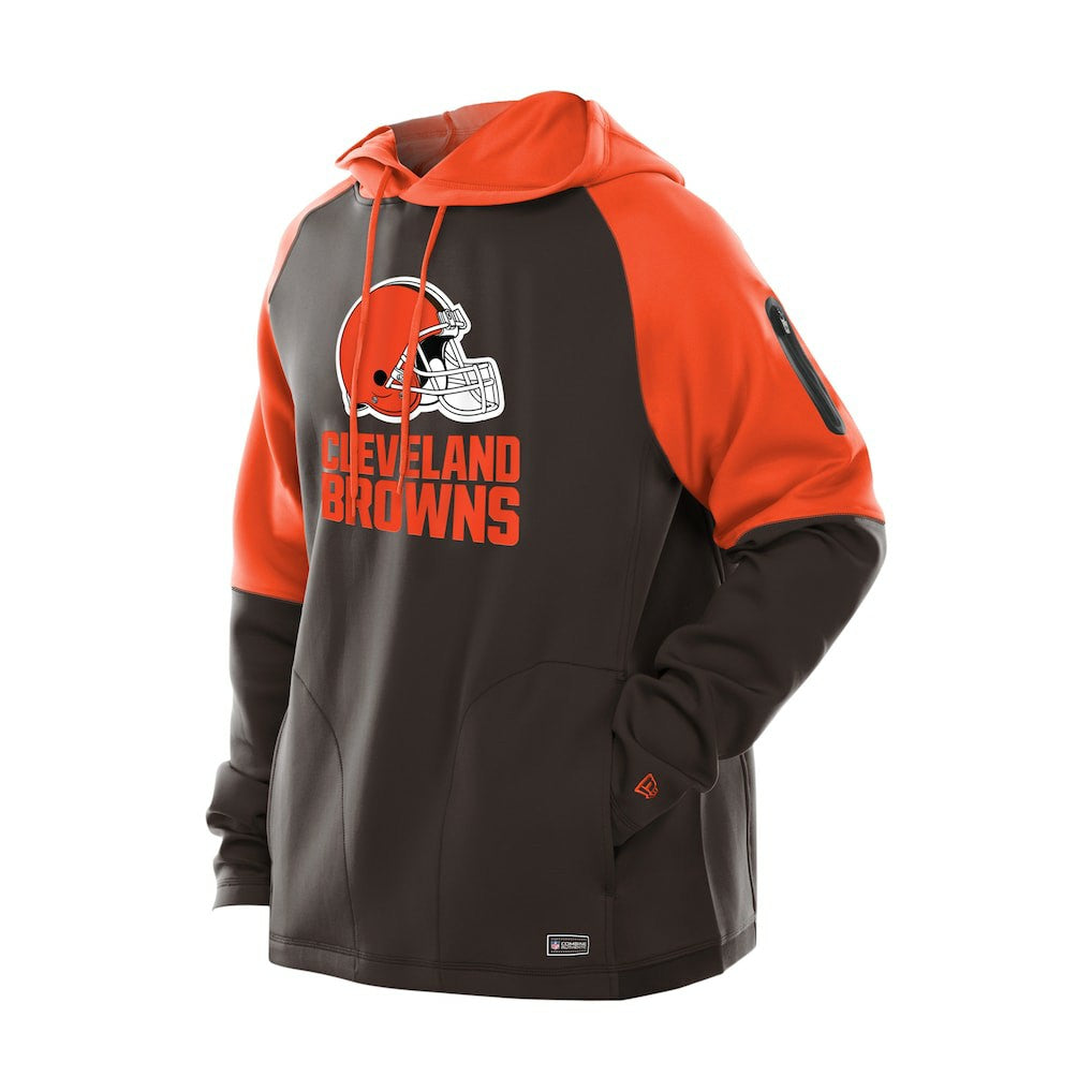 Cleveland Browns New Era Combine Authentic Color Block Raglan Pullover Hoodie