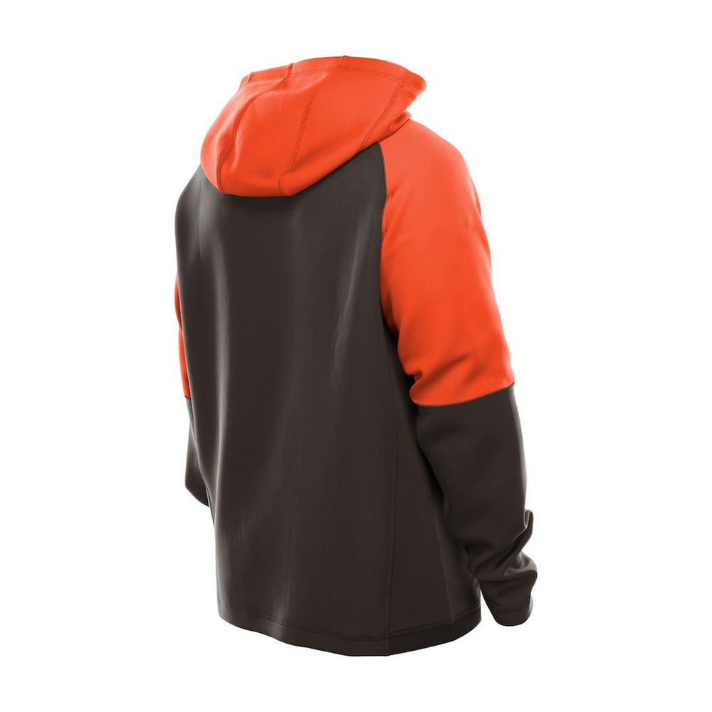 Cleveland Browns New Era Combine Authentic Color Block Raglan Pullover Hoodie