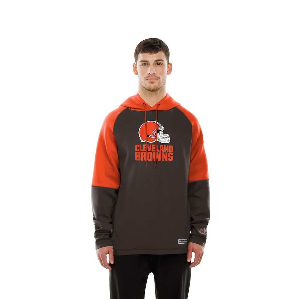 Cleveland Browns New Era Combine Authentic Color Block Raglan Pullover Hoodie