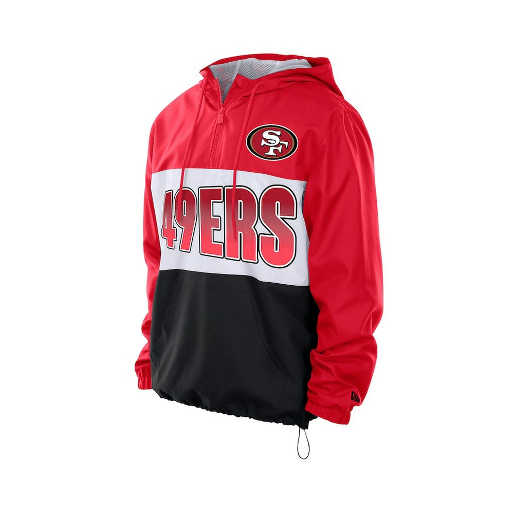 San Francisco 49ers New Era Ripstop Quarter-Zip Hooded Windbreaker