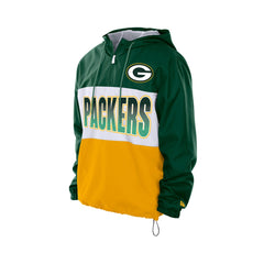 Green Bay Packers New Era Ripstop Quarter-Zip Hooded Windbreaker