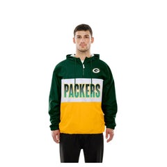 Green Bay Packers New Era Ripstop Quarter-Zip Hooded Windbreaker