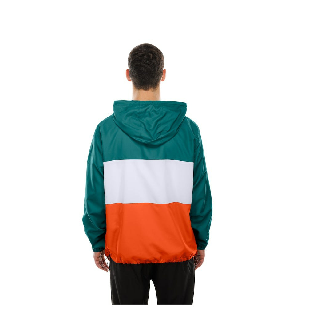 Miami Dolphins New Era Ripstop Quarter-Zip Hooded Windbreaker
