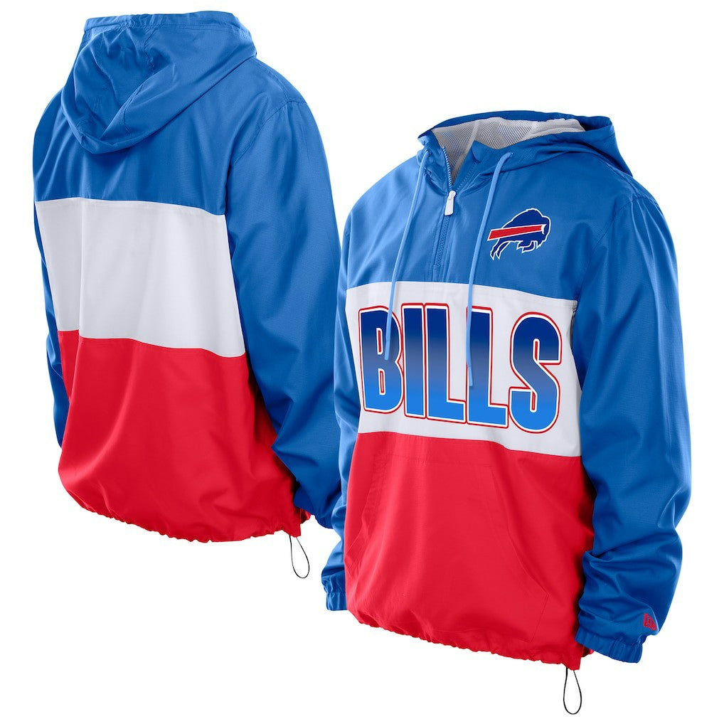 Buffalo Bills New Era Ripstop Quarter-Zip Hooded Windbreaker