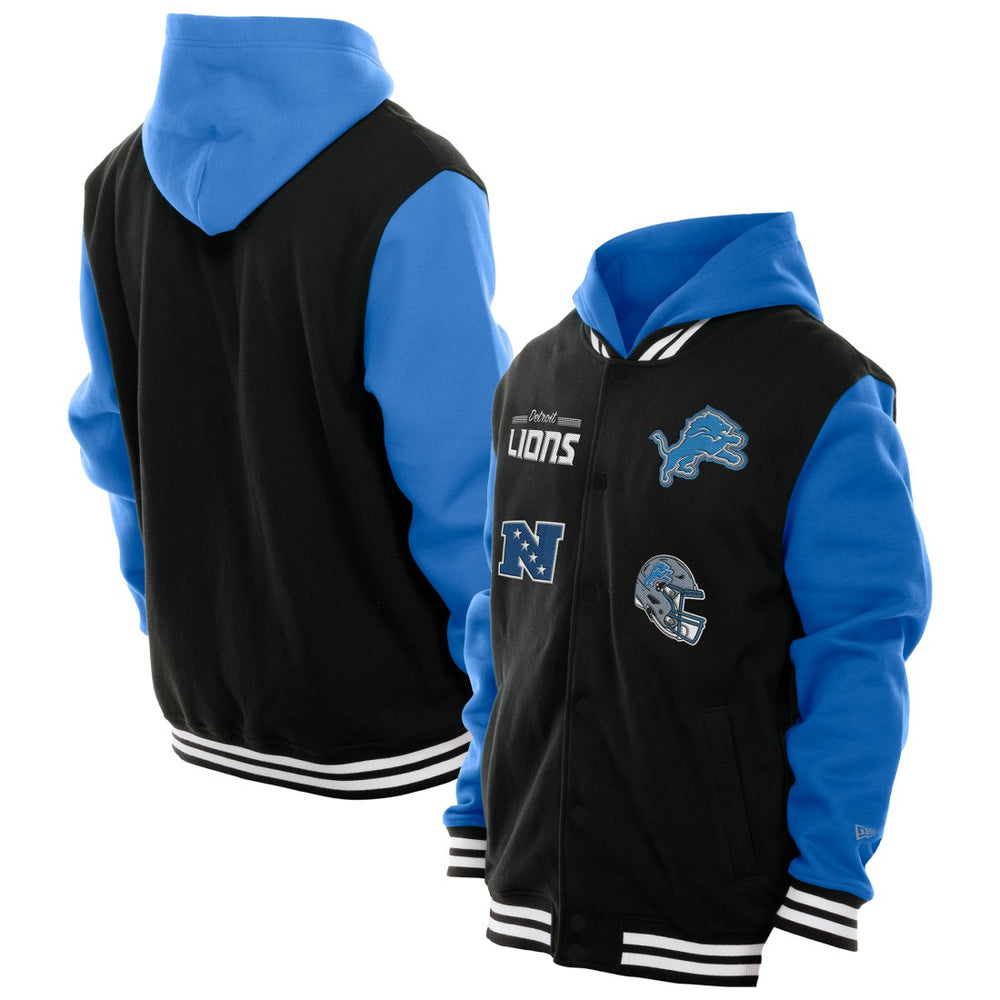 Detroit Lions New Era Full-Snap Fleece Hoodie Jacket