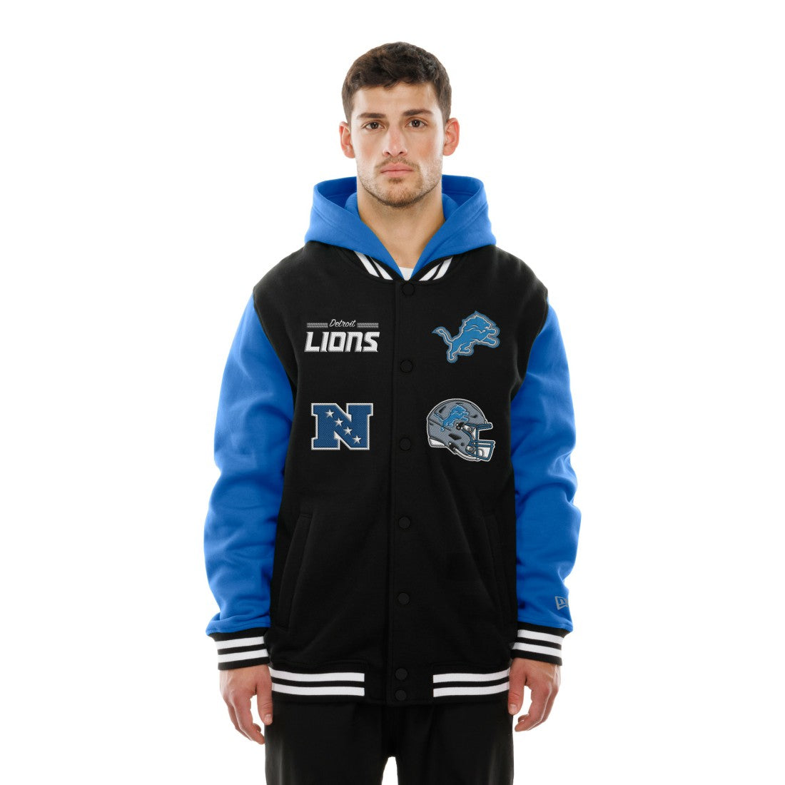 Detroit Lions New Era Full-Snap Fleece Hoodie Jacket