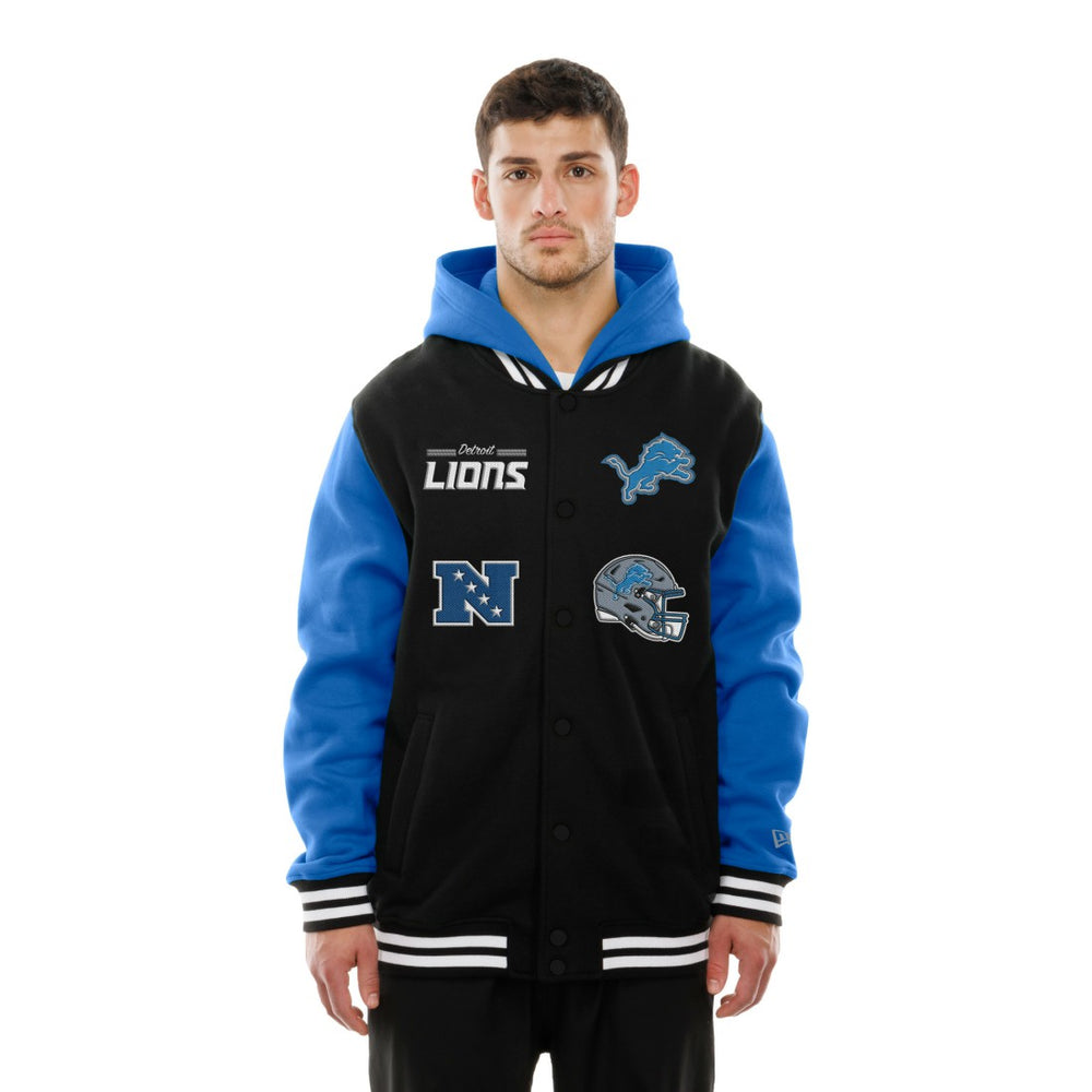 Detroit Lions New Era Full-Snap Fleece Hoodie Jacket