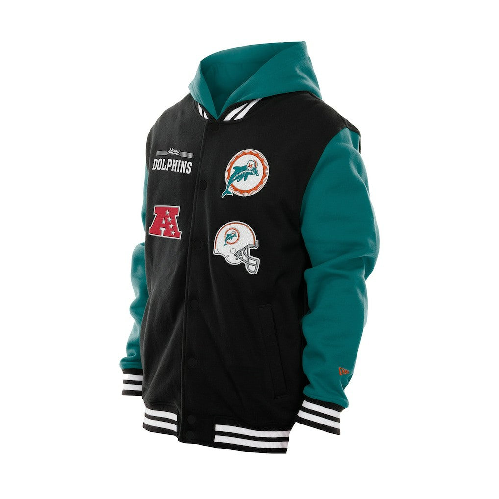 Miami Dolphins New Era Full-Snap Fleece Hoodie Jacket