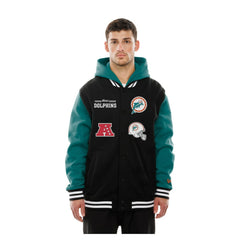 Miami Dolphins New Era Full-Snap Fleece Hoodie Jacket
