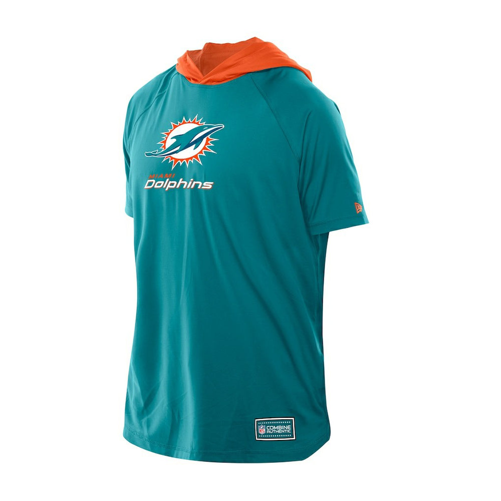 Miami Dolphins New Era Combine Authentic Hooded Raglan Short-Sleeve T-Shirt