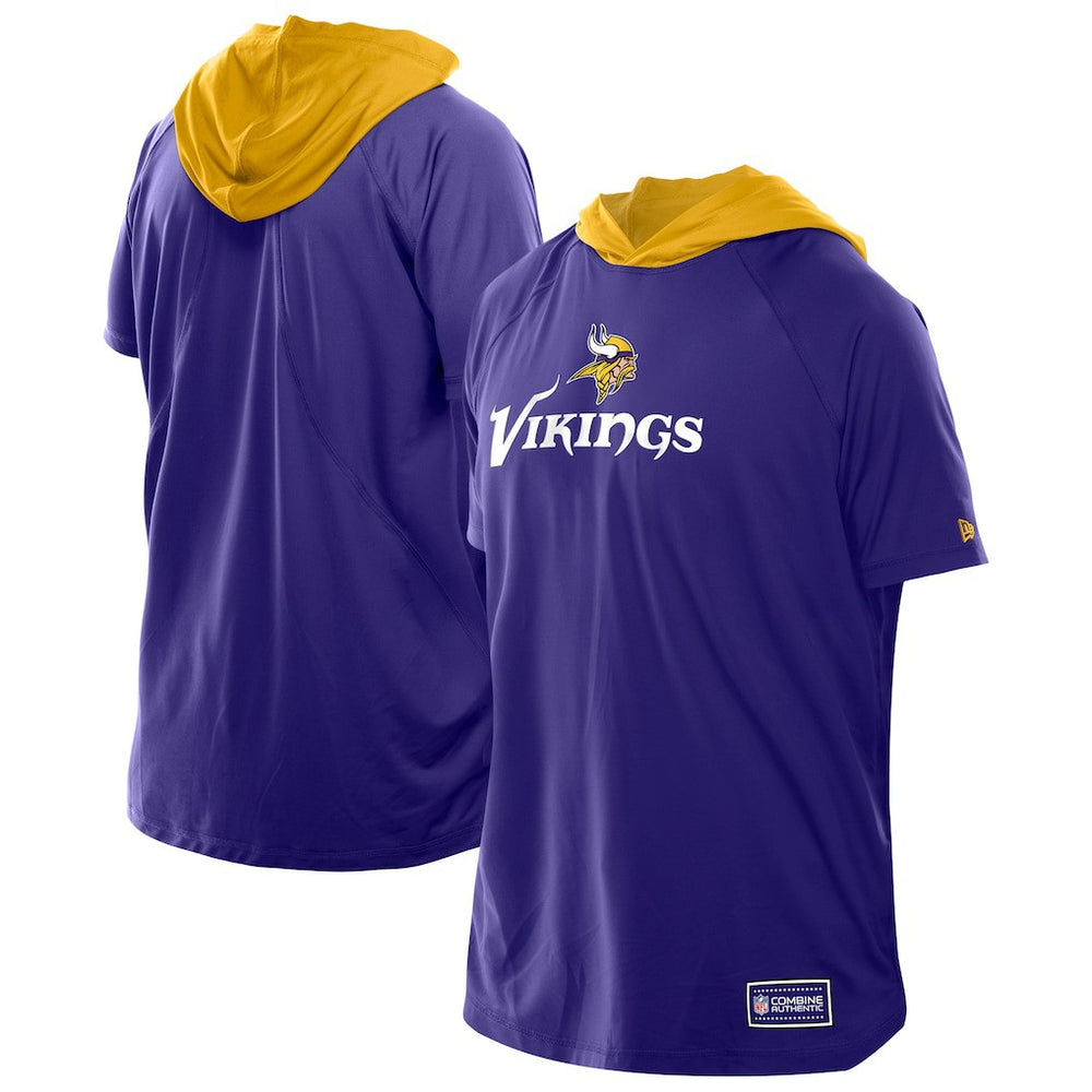 Minnesota Vikings New Era Combine Authentic Hooded Raglan Short-Sleeve T-Shirt