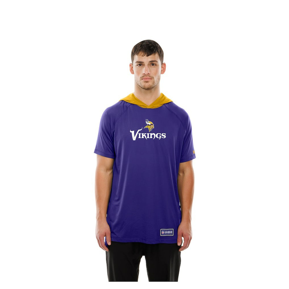 Minnesota Vikings New Era Combine Authentic Hooded Raglan Short-Sleeve T-Shirt