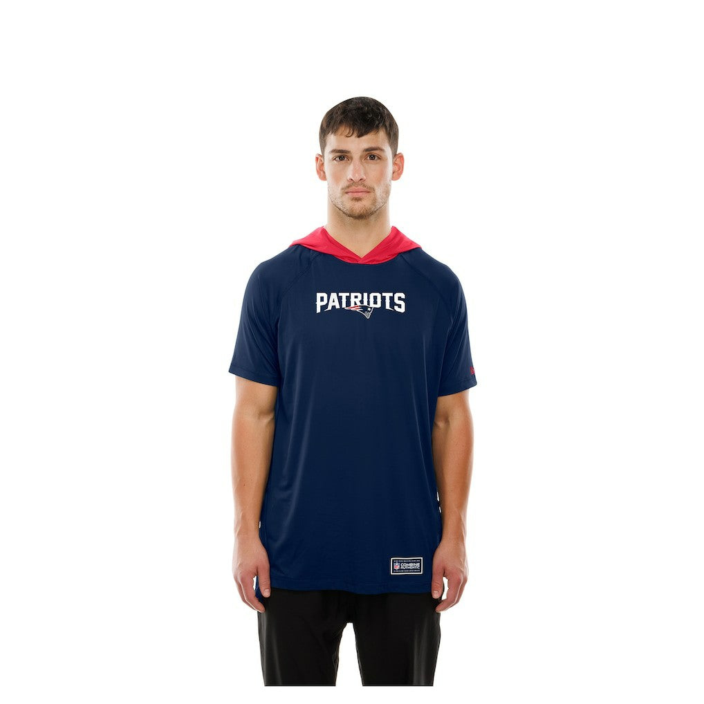 New England Patriots New Era Combine Authentic Hooded Raglan Short-Sleeve T-Shirt
