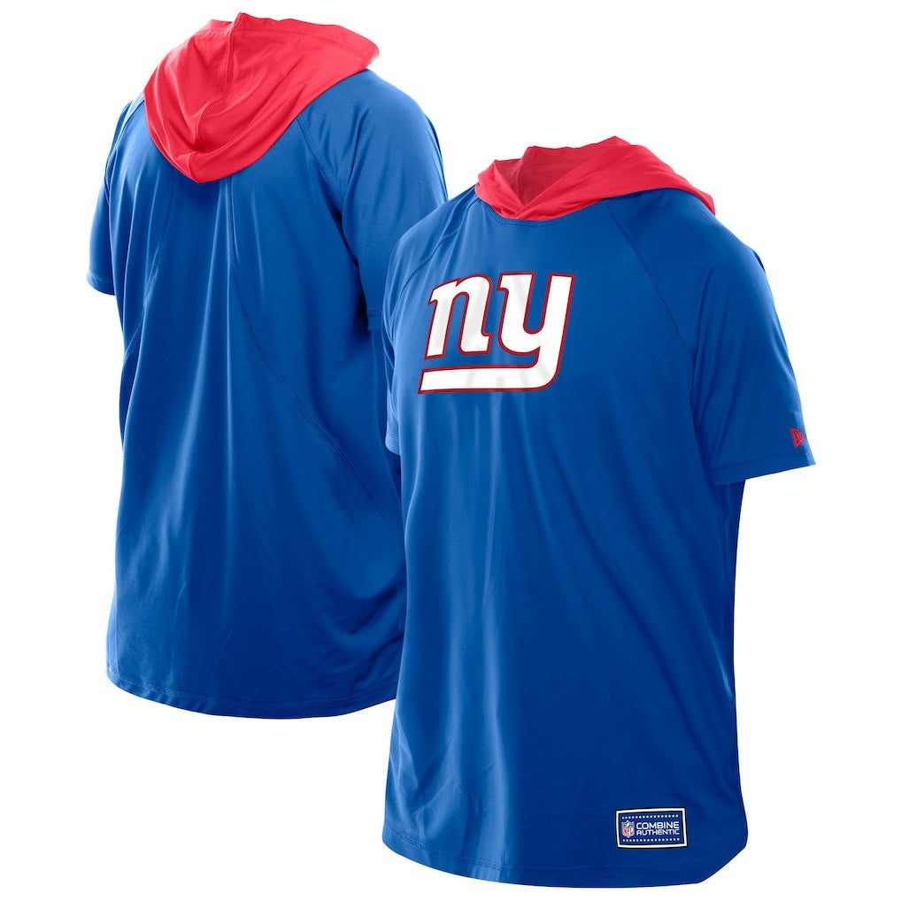 New York Giants New Era Combine Authentic Hooded Raglan Short-Sleeve T-Shirt