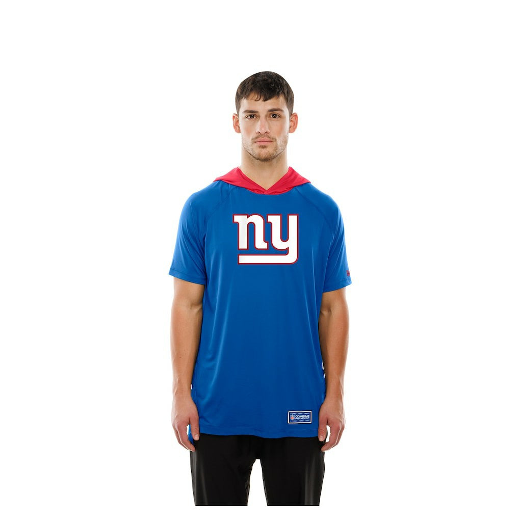 New York Giants New Era Combine Authentic Hooded Raglan Short-Sleeve T-Shirt