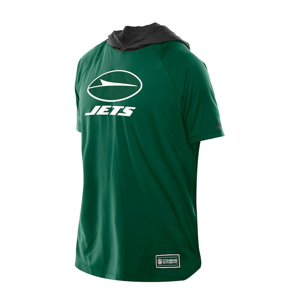 New York Jets New Era Combine Authentic Hooded Raglan Short-Sleeve T-Shirt