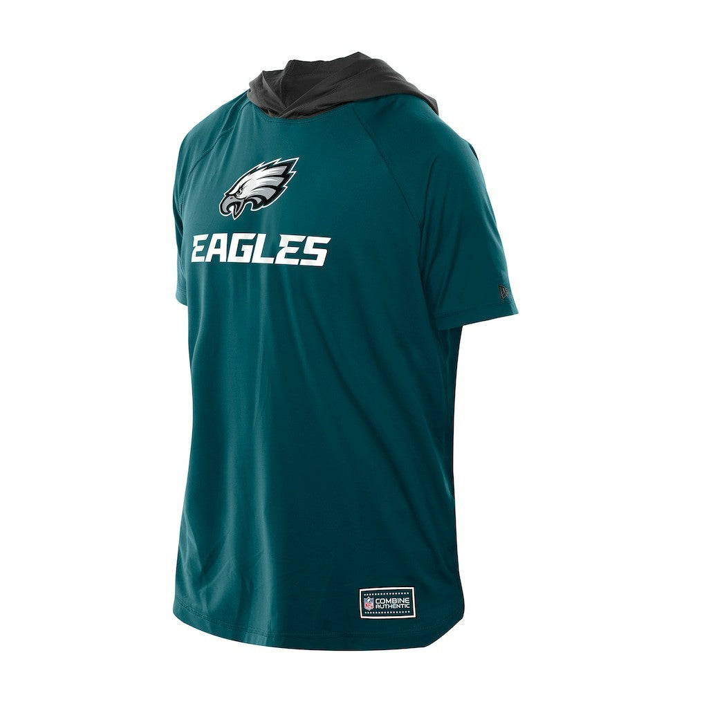 Philadelphia Eagles New Era Combine Authentic Hooded Raglan Short-Sleeve T-Shirt