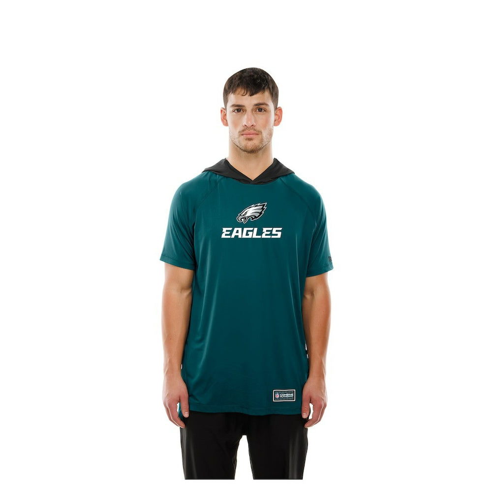 Philadelphia Eagles New Era Combine Authentic Hooded Raglan Short-Sleeve T-Shirt