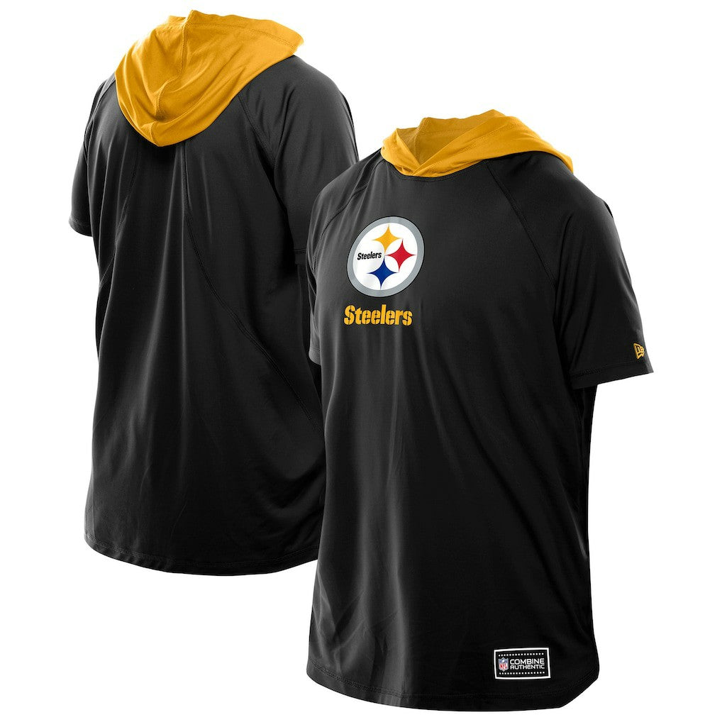 Pittsburgh Steelers New Era Combine Authentic Hooded Raglan Short-Sleeve T-Shirt