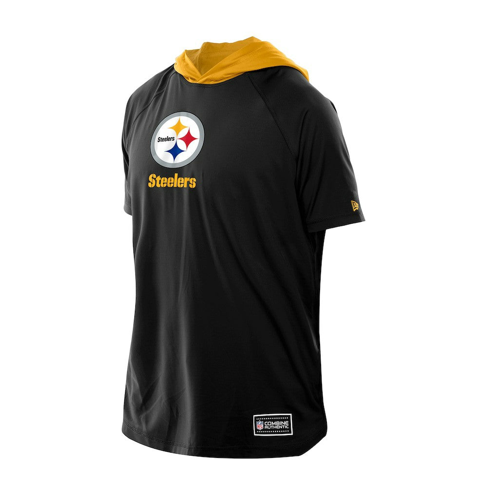 Pittsburgh Steelers New Era Combine Authentic Hooded Raglan Short-Sleeve T-Shirt