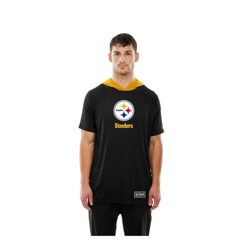 Pittsburgh Steelers New Era Combine Authentic Hooded Raglan Short-Sleeve T-Shirt
