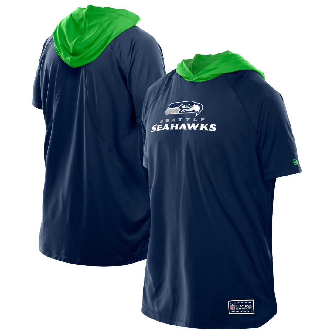 Seattle Seahawks New Era Combine Authentic Hooded Raglan Short-Sleeve T-Shirt