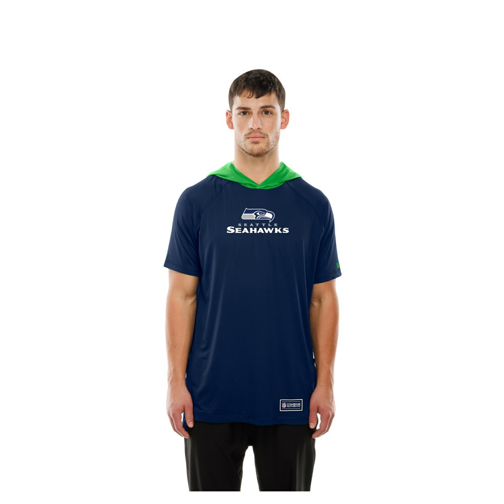 Seattle Seahawks New Era Combine Authentic Hooded Raglan Short-Sleeve T-Shirt