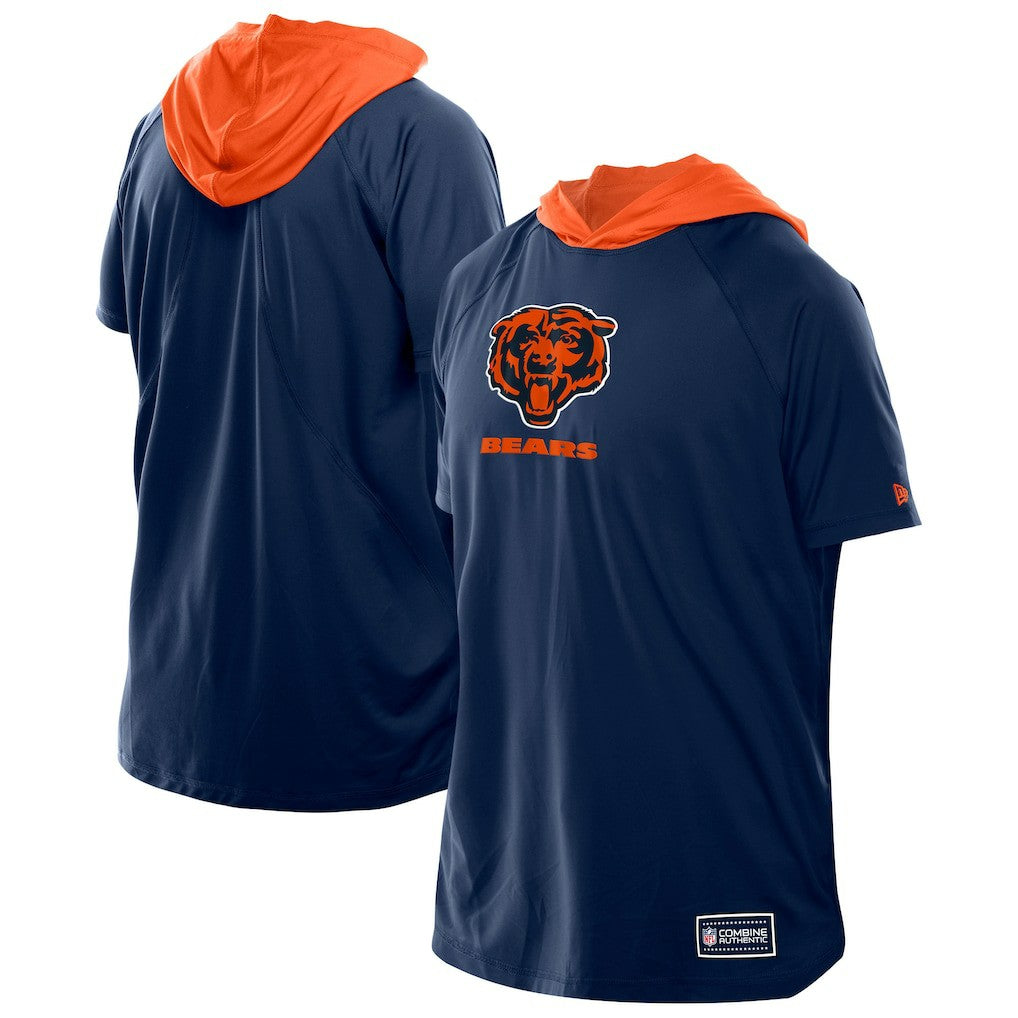 Chicago Bears New Era Combine Authentic Hooded Raglan Short-Sleeve T-Shirt