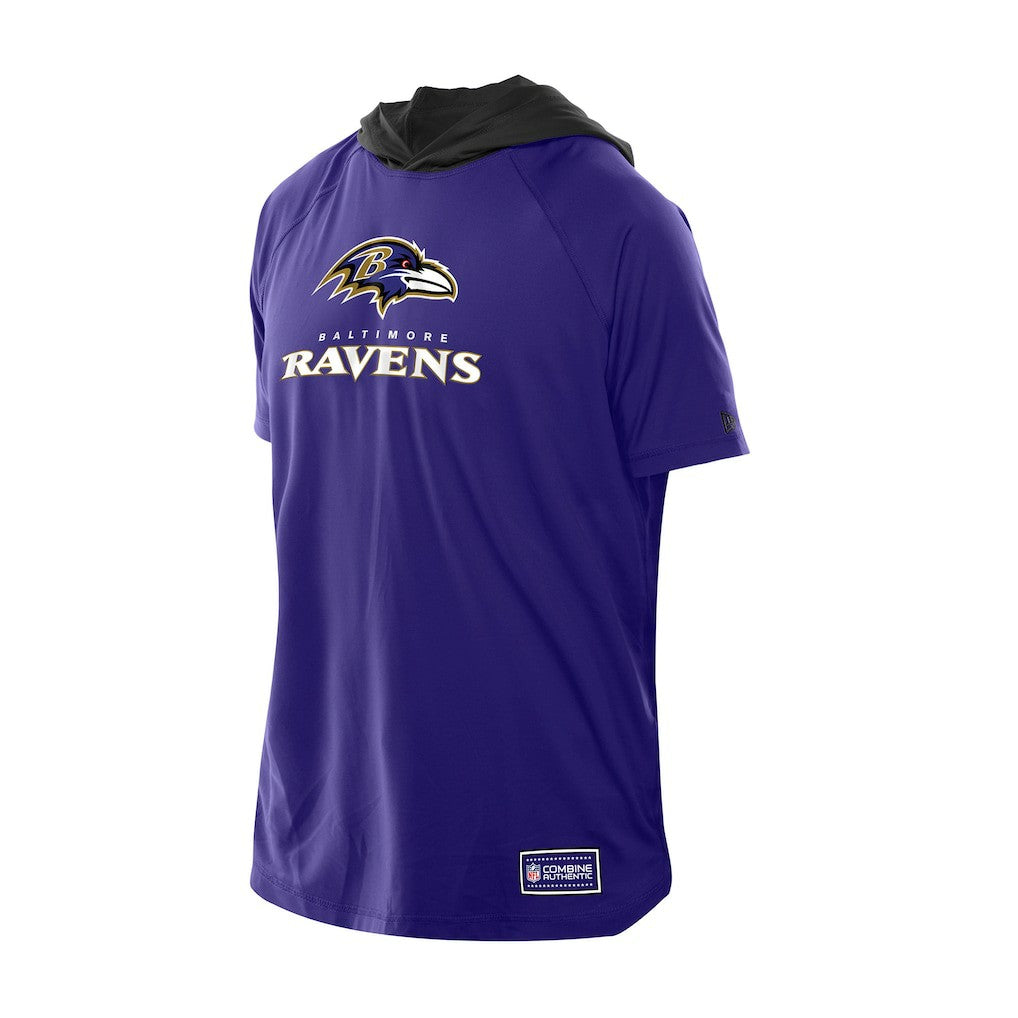 Baltimore Ravens New Era Combine Authentic Hooded Raglan Short-Sleeve T-Shirt