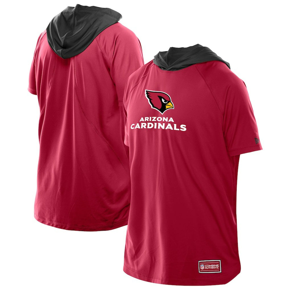 Arizona Cardinals New Era Combine Authentic Hooded Raglan Short-Sleeve T-Shirt