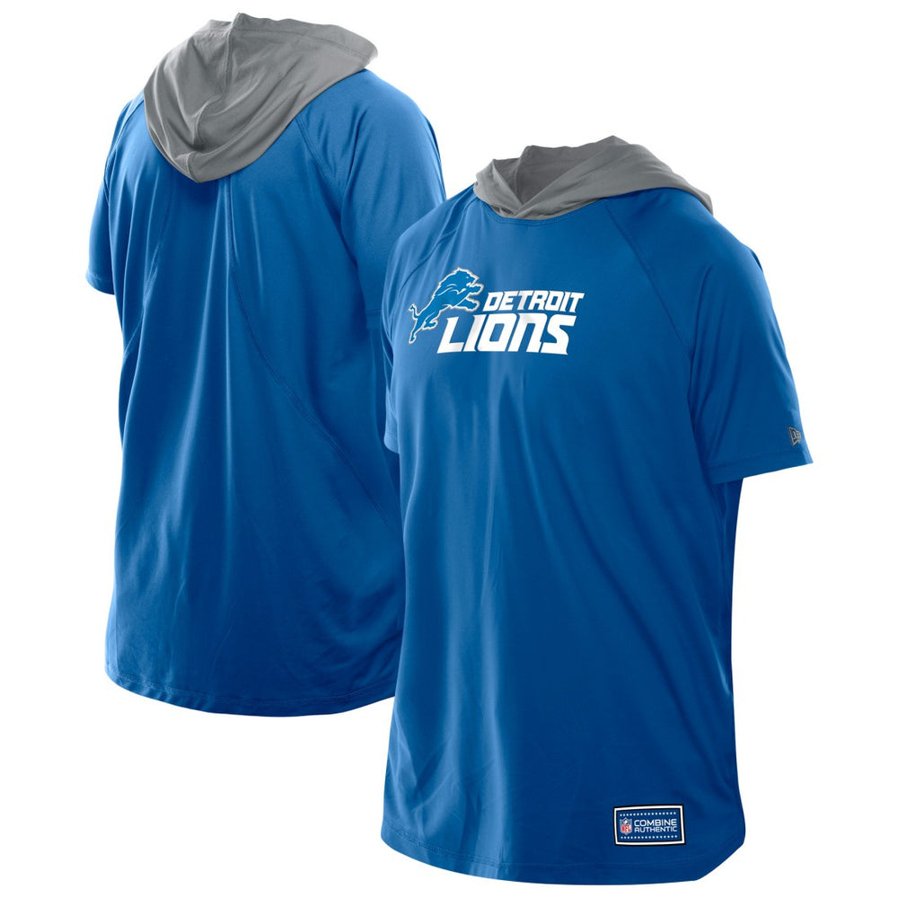 Detroit Lions New Era Combine Authentic Hooded Raglan Short-Sleeve T-Shirt