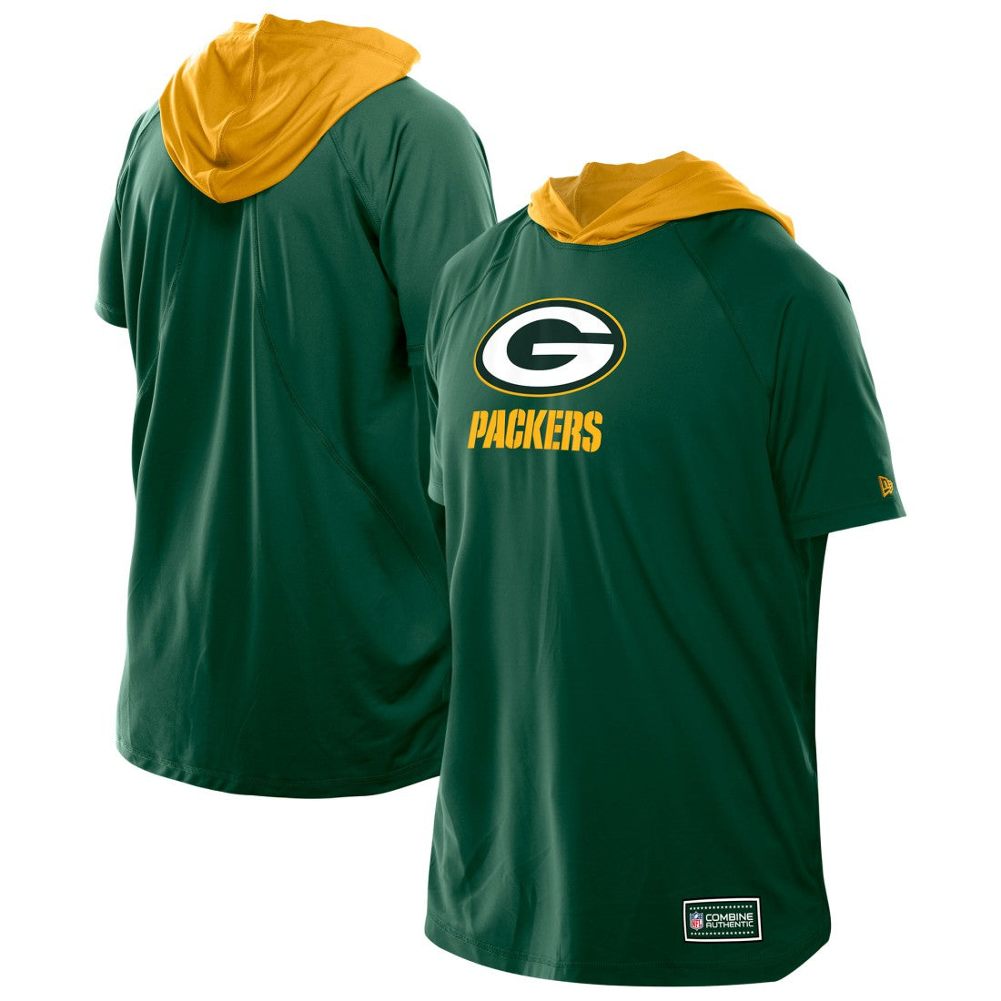 Green Bay Packers New Era Combine Authentic Hooded Raglan Short-Sleeve T-Shirt