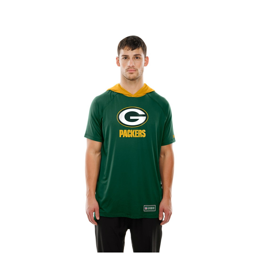 Green Bay Packers New Era Combine Authentic Hooded Raglan Short-Sleeve T-Shirt