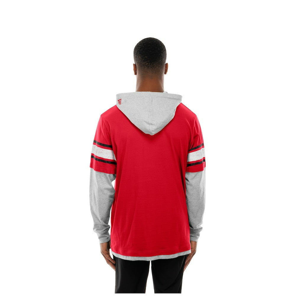 Kansas City Chiefs New Era Twofer Layered Long Sleeve Hoodie T-Shirt