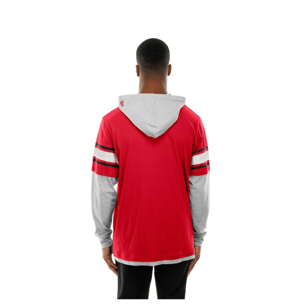 Kansas City Chiefs New Era Twofer Layered Long Sleeve Hoodie T-Shirt
