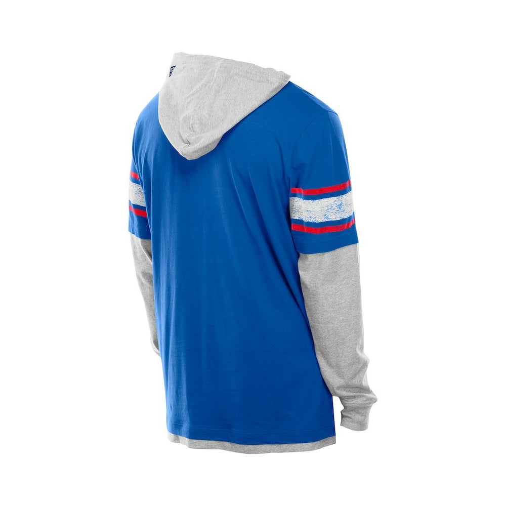 New York Giants New Era Twofer Layered Long Sleeve Hoodie T-Shirt