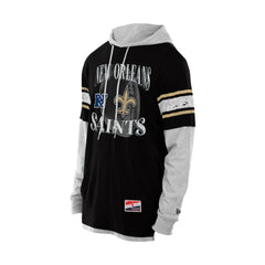 New Orleans Saints New Era Twofer Layered Long Sleeve Hoodie T-Shirt