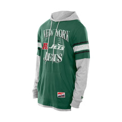 New York Jets New Era Twofer Layered Long Sleeve Hoodie T-Shirt
