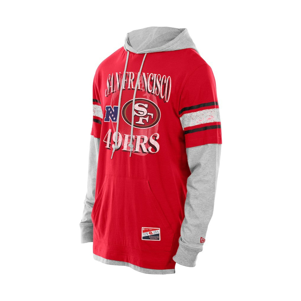 San Francisco 49ers New Era Twofer Layered Long Sleeve Hoodie T-Shirt