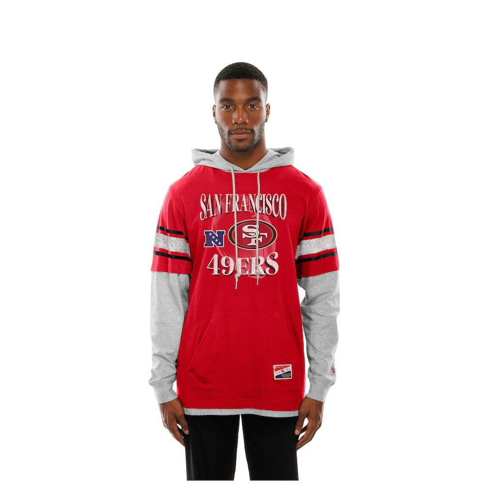San Francisco 49ers New Era Twofer Layered Long Sleeve Hoodie T-Shirt