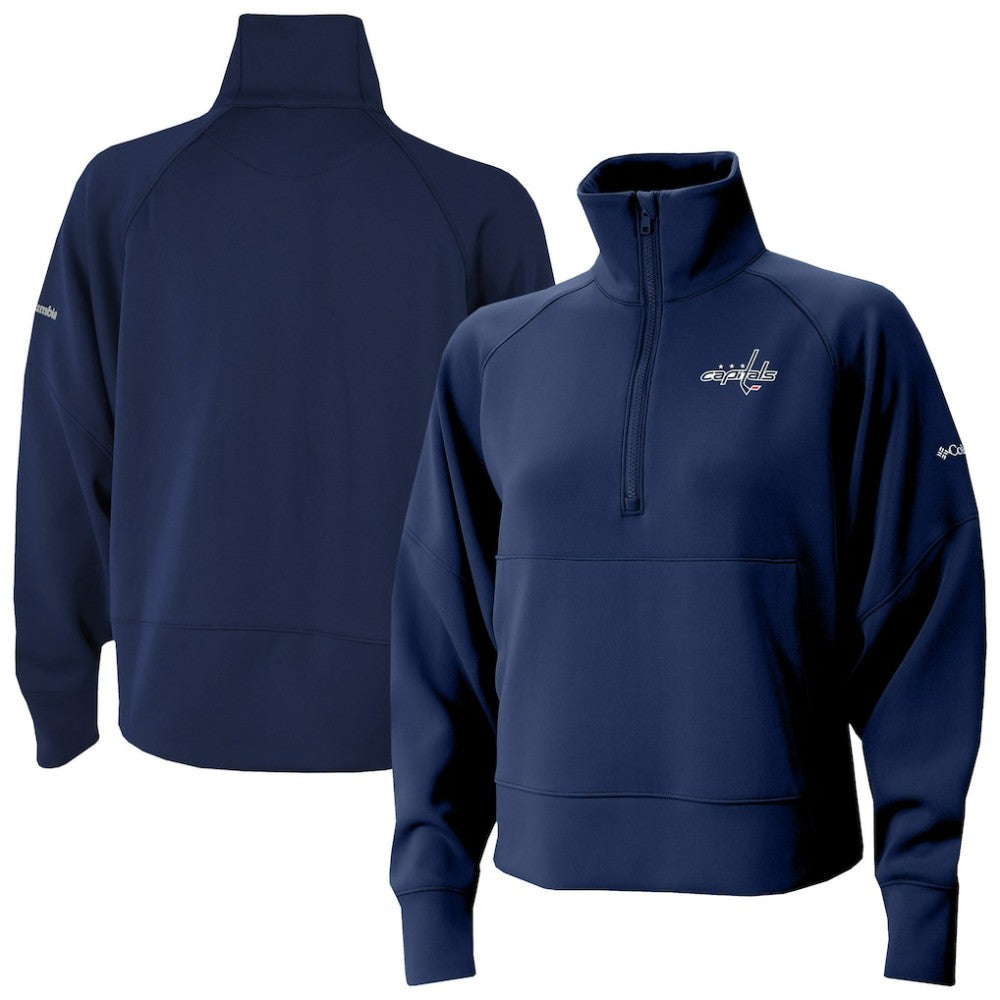 Washington Capitals Columbia Women's Wickhams Hills Raglan Omni-Wick Half-Zip Pullover For Sale