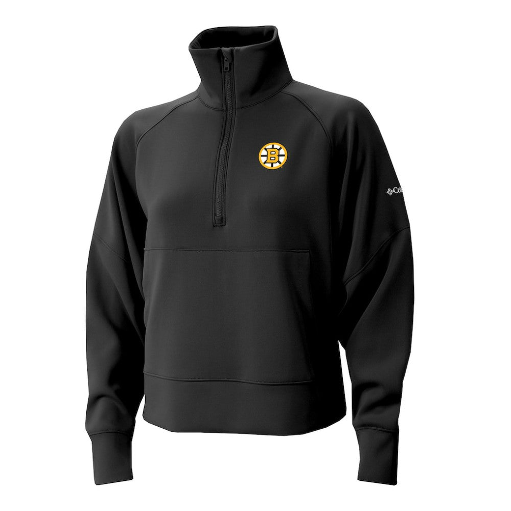 Boston Bruins Columbia Women's Wickhams Hills Raglan Omni-Wick Half-Zip Pullover On Sale