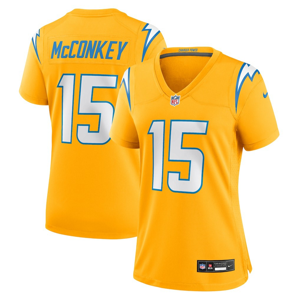 Los Angeles Chargers Nike Ladd McConkey  Women's Alternate Charger Power Game Jersey
